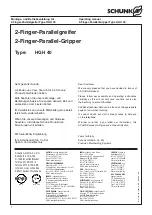 Preview for 1 page of SCHUNK 0302920 Operating Manual