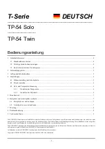 Предварительный просмотр 2 страницы SCHUSTER T Series Instruction Manual