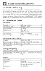 Preview for 8 page of Schwaiger WALED 10 Operating And Safety Instructions Manual