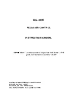 Preview for 1 page of Schweitzer Engineering Laboratories SEL-351R Instruction Manual