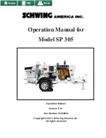 Schwing SP 305 Operation Manual предпросмотр