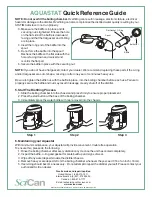 Preview for 2 page of SciCan Aquastat Quick Reference Manual