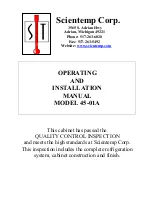 Preview for 3 page of Scientemp 45-01A Operating And Installation Manual