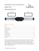 Предварительный просмотр 1 страницы Scientific Ultra254 950 Operating Manual