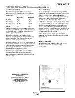 Предварительный просмотр 3 страницы Scotsman CMS1002R User Manual