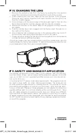 Предварительный просмотр 5 страницы Scott WINTER SPORTS GOGGLES User Manual