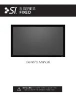 Preview for 1 page of Screen Innovations 5 Series Fixed Owner'S Manual