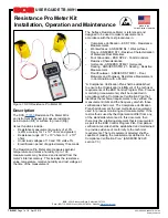 Preview for 1 page of SCS 770760 Installation, Operation And Maintenance Manual