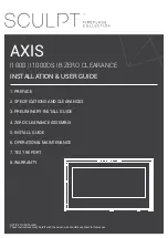 Preview for 1 page of Sculpt AXIS I1000 IB ZERO CLEARANCE Installation & User Manual