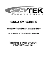 Scytek electronic GALAXY G40RS Product Manual preview