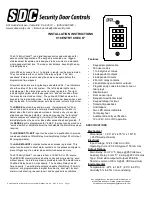 SDC 918 ENTRY CHECK Installation Instructions Manual preview