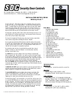 Preview for 1 page of SDC 926 EntryCheck Installation Instructions Manual