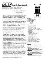 Preview for 1 page of SDC EntryCheck 921P Installation Instructions Manual