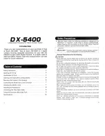 Предварительный просмотр 2 страницы Sea & Sea DX-5400 Instruction Manual