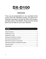 Предварительный просмотр 2 страницы Sea & Sea DX-D100 Instruction Manual