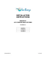 Preview for 1 page of Sea Breeze 12A23YGX Installation Instructions Manual