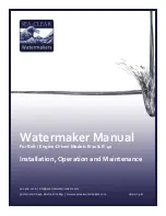 Sea Clear Watermaker B-20 Installation, Operation And Maintenance Manual preview