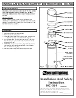 Предварительный просмотр 1 страницы Sea gull lighting HC-564 Installation And Safety Instructions