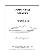 Preview for 1 page of Sea Ray Boats 185 Bow Rider Supplemental Owner'S Manual