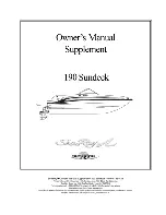 Preview for 1 page of Sea Ray Boats 190 Sundeck Supplemental Owner'S Manual