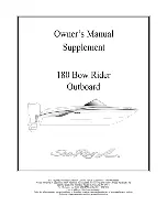 Предварительный просмотр 1 страницы Sea Ray 180 Bow Rider Owner'S Manual Supplement