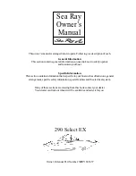 Sea Ray 290 Select EX Owner'S Manual preview