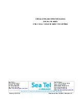 Sea Tel ST88-21 C/Ku-Band TVRO Installation And Operation Manual preview