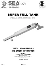 Предварительный просмотр 1 страницы SEA SUPER FULL TANK 500 G6 120V Installation Manuals And Safety Information