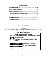 Preview for 2 page of Seabreeze WA18ZR Installation And Operation Manual