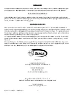 Preview for 2 page of Seaga INF4B Service And Parts Manual