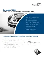 Preview for 1 page of Seagate 7200.9 - Barracuda 7200.9 Hard Drive Specifications