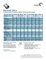 Preview for 2 page of Seagate 7200.9 - Barracuda 7200.9 Hard Drive Specifications