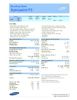 Preview for 1 page of Seagate SPINPOINT F3 HD164GJ Specifications