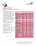 Preview for 2 page of Seagate ST3146707LW - Cheetah 146 GB Hard Drive Datasheet