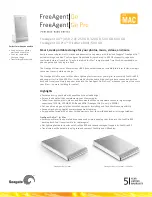 Preview for 1 page of Seagate ST902503FJA105-RK - FreeAgent 250 GB External Hard Drive Datasheet