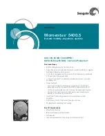 Seagate ST9160310AS - Momentus 5400.5 160 GB Hard Drive Datasheet preview