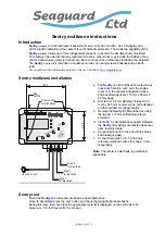 SEAGUARD Sentry multizone Instructions preview