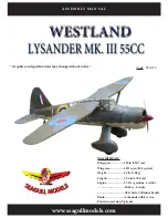 Preview for 1 page of Seagull Models WESTLAND LYSANDER MK. III 55CC SEA216 Assembly Manual