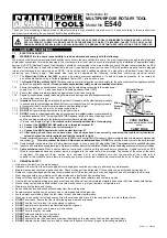 Preview for 1 page of Sealey E540 Quick Start Manual