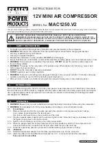Sealey MAC1250.V2 Instructions preview