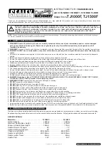 Sealey Quality MACHINERY TJ1000F Instructions preview