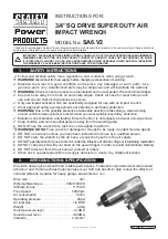 Sealey SA6.V2 Instructions preview