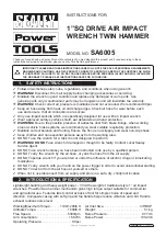 Preview for 1 page of Sealey SA6005 Instructions