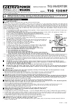 Preview for 2 page of Sealey TIG130HF Instructions Manual