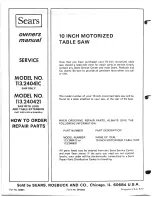 Preview for 40 page of Sears 113.24041C Owner'S Manual