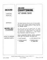 Предварительный просмотр 16 страницы Sears 113.244200 Owner'S Manual