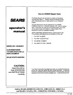 Предварительный просмотр 12 страницы Sears 143.004012 Operator'S Manual