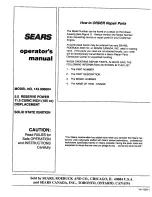 Preview for 12 page of Sears 143.006004 Operator'S Manual