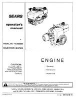 Предварительный просмотр 1 страницы Sears 143.009009 Operator'S Manual