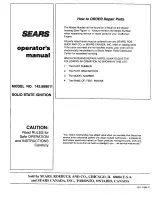 Предварительный просмотр 12 страницы Sears 143.999011 Operator'S Manual